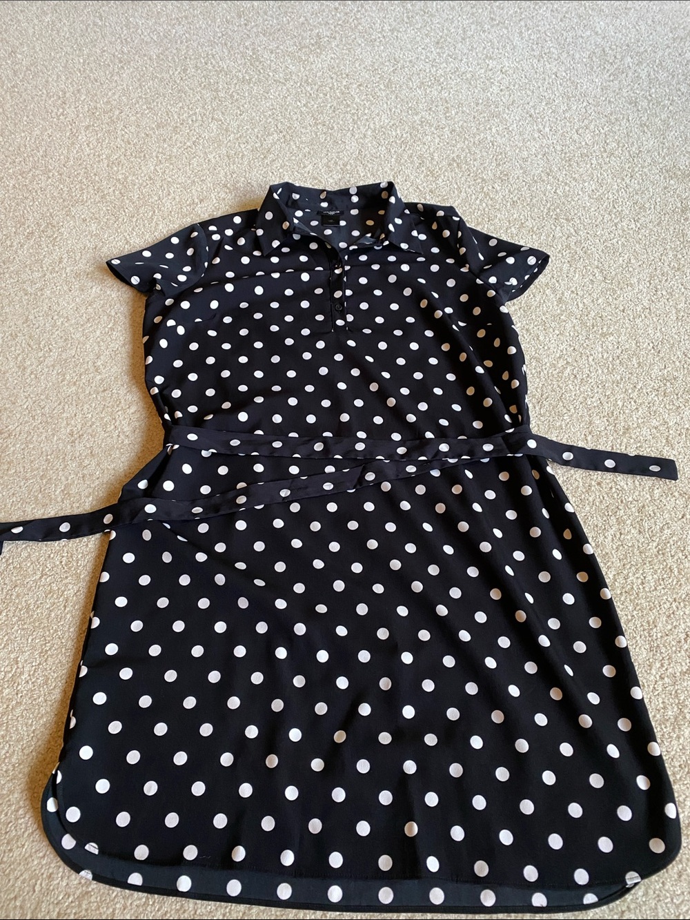 Ann Taylor Black and White Polka Dot Mini Dress